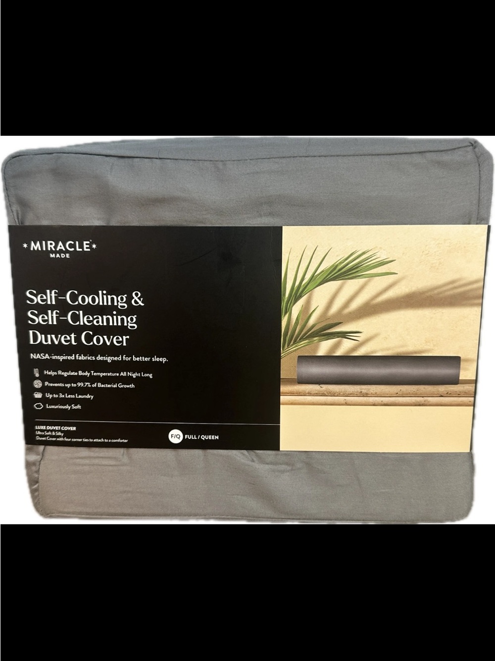 Miracle Made Self-Cooling & Self-Cleaning Duvet Cover New Full/Queen Size